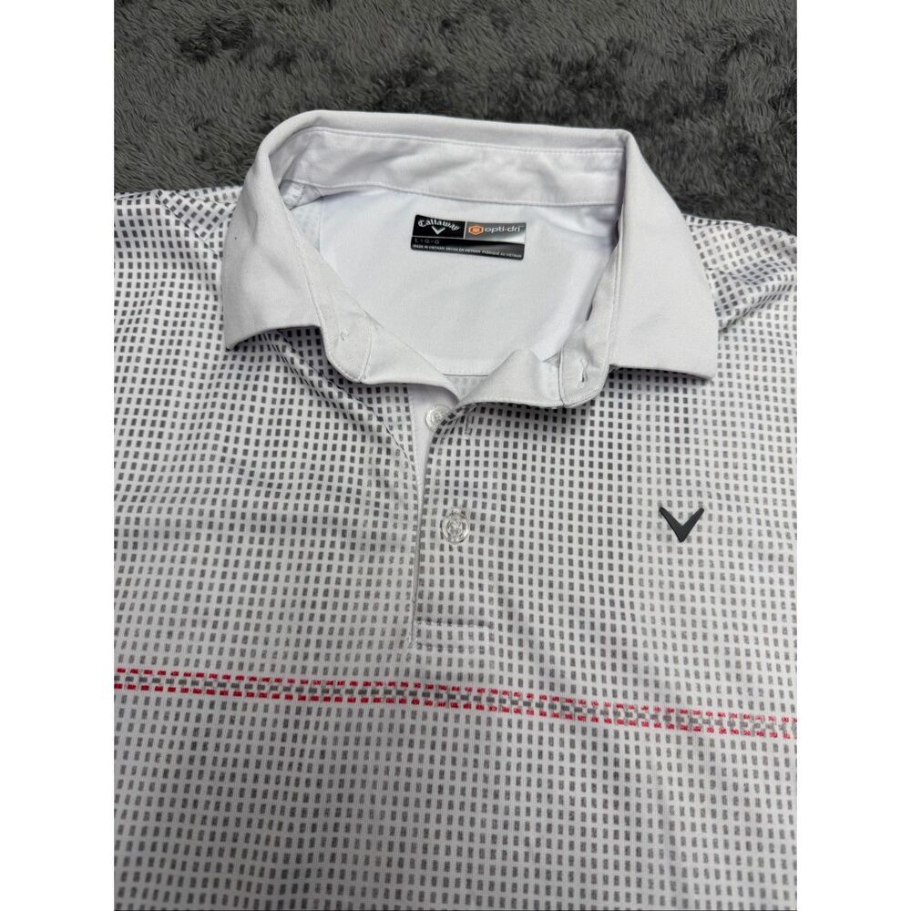 Callaway Opti-Dri White Golf Polo, men’s large.